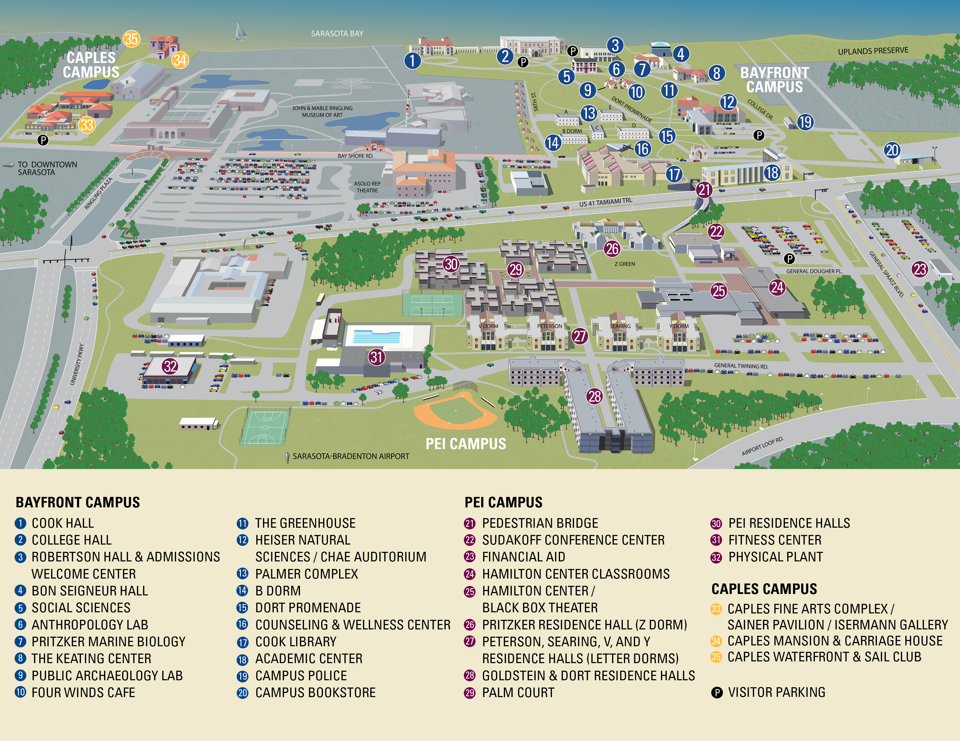 Campus Map And Directions New College Of Florida
