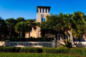 Photo of Academic Center with NCF sign in front