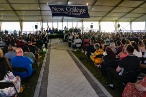 Commencement Ceremony from the back of the tent.