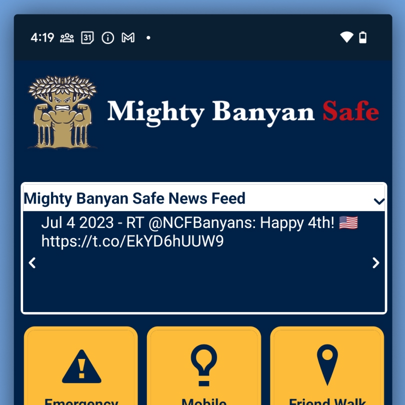 Mighty Banyan Safe app screenshot.