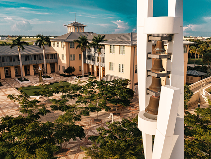 JBC Library and clocktower viewed from above